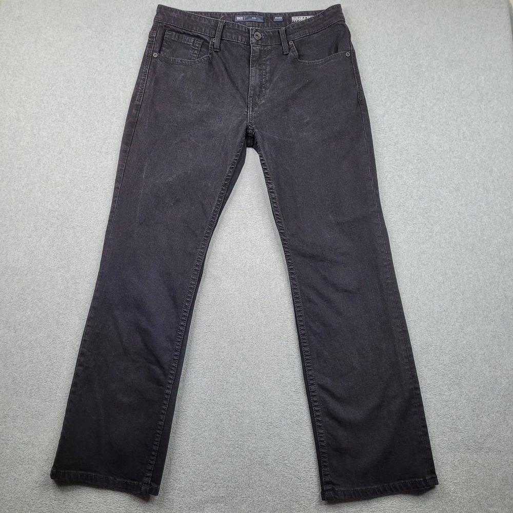 BKE Jake Jeans Mens 36x32 Black Durable Denim Straight Leg GBP15477